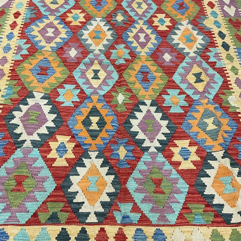 HERAT ORIENTAL Afghan Hand-woven Tribal Mimana Kilim - 6'10" x 10'