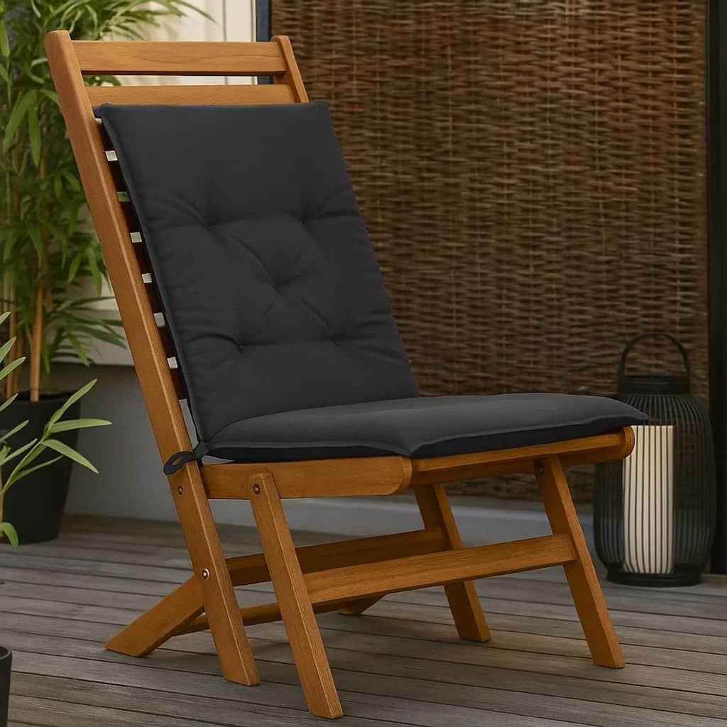 Claire Outdoor Cushion for Bench Set of 2, Dark Gray Fabric, 39 Inch