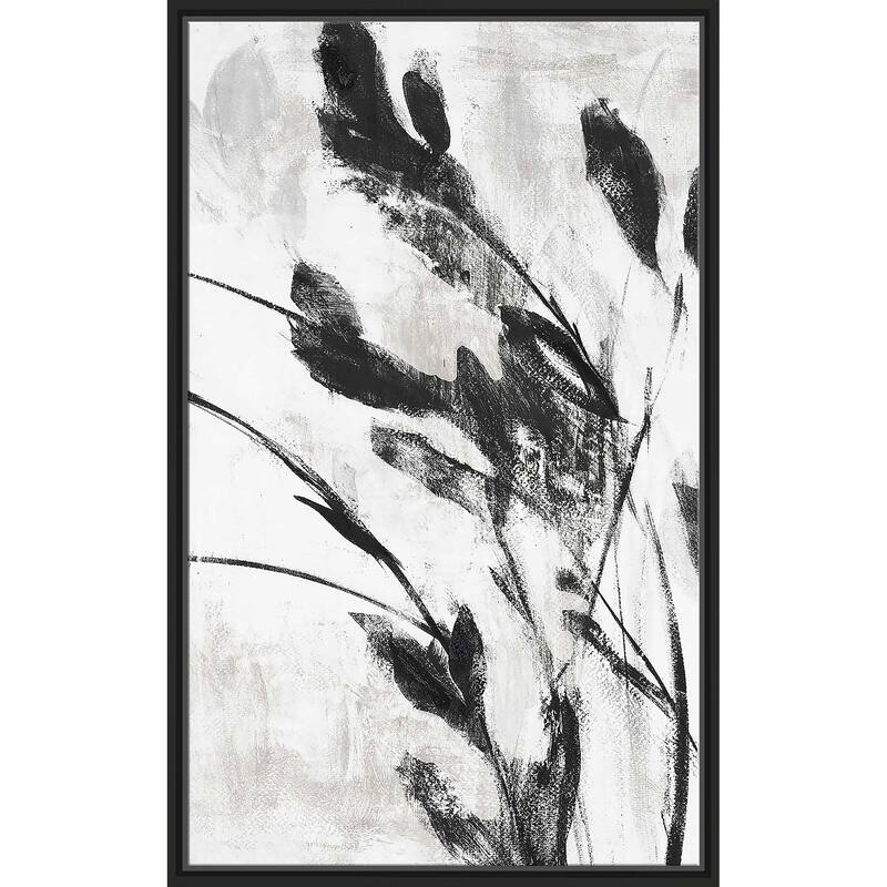 "Misty Gray Leaves I" Print on Floating Canvas