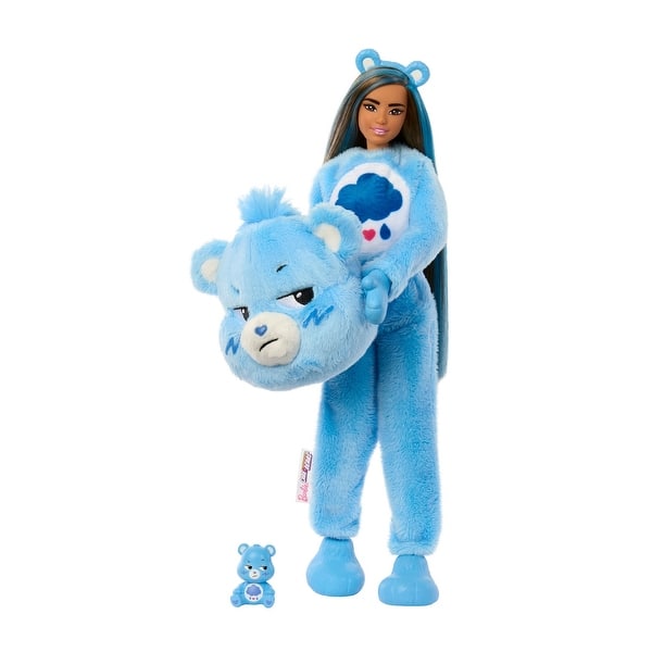 slide 1 of 1, Barbie Cutie Reveal Care Bears Series Doll, Grumpy Bear Plush Costume,