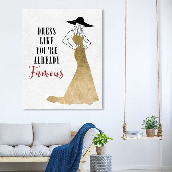 Oliver Gal 'Already Famous' Fashion and Glam Wall Art Canvas Print Dress -  Gold, White - Bed Bath & Beyond - 32376846