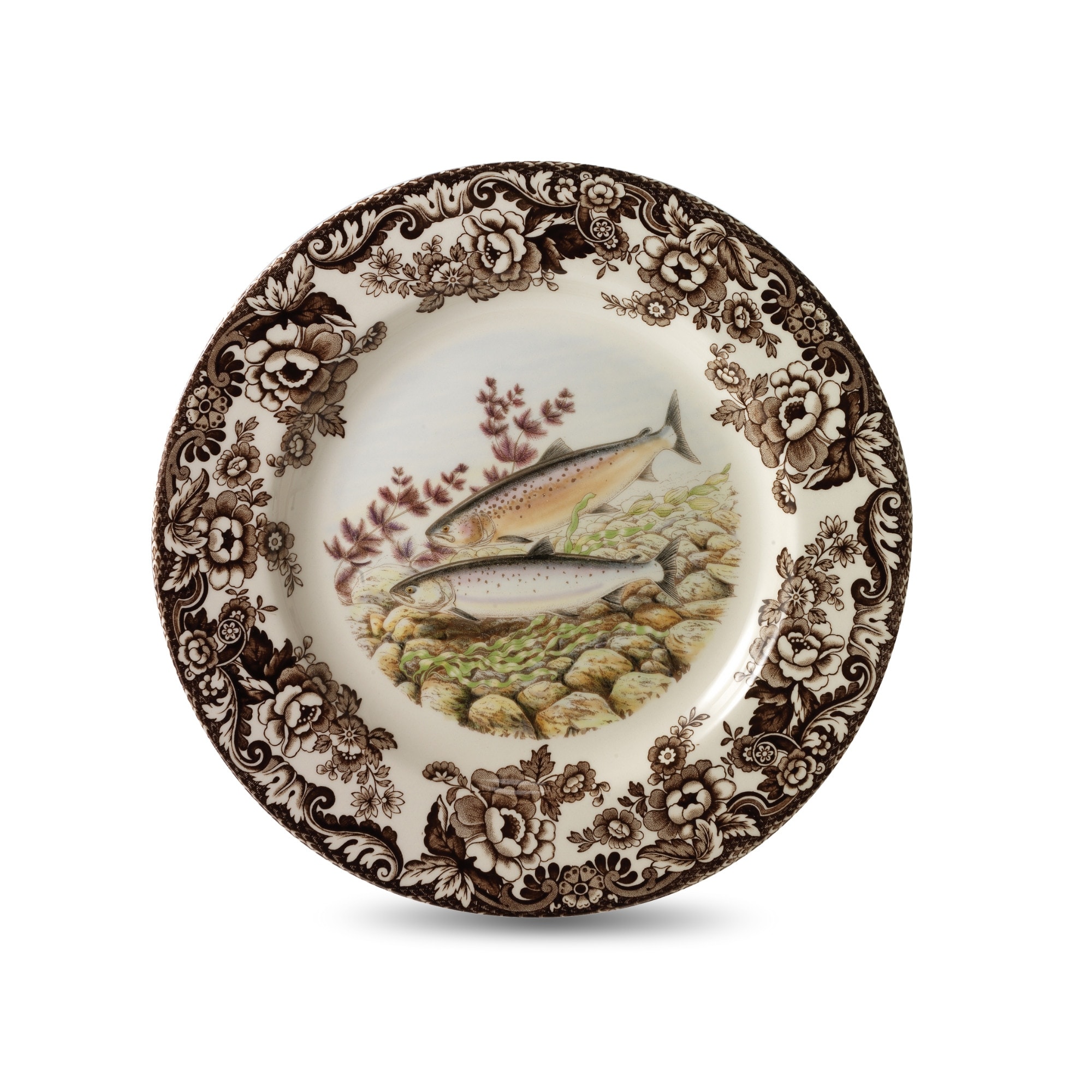 Spode Woodland Fish Motif Salad Plate