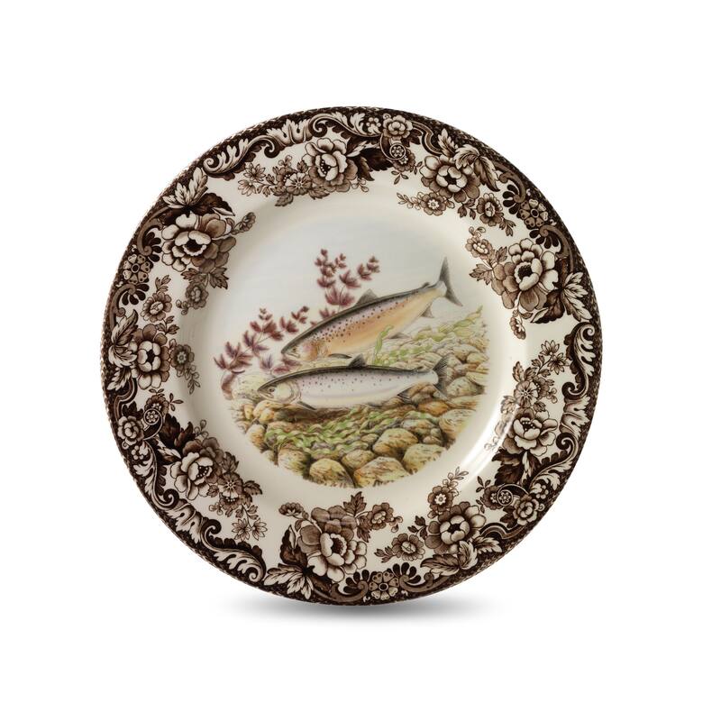 Spode Woodland Fish Motif Salad Plate