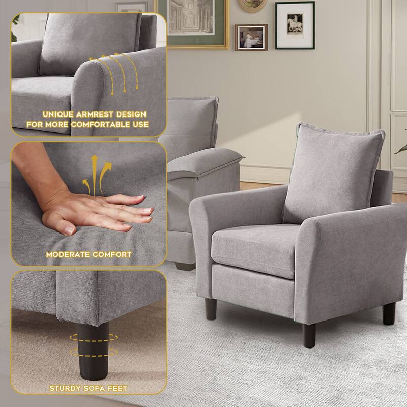 82.28" L Shaped 3 Pieces Living Room Sets