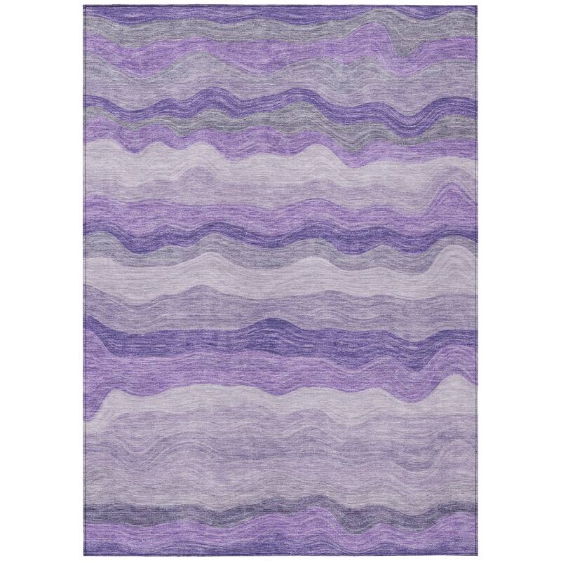 Machine Washable Indoor/ Outdoor Ombre Stripes Chantille Rug