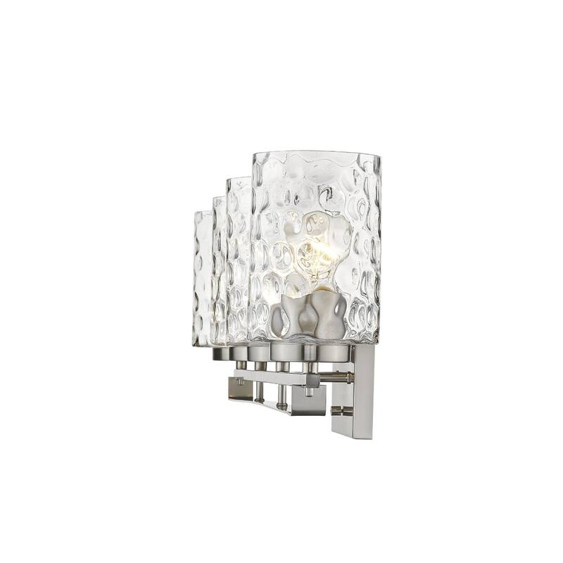 120 Voltage Transitional Flush Mount Vanity Light with Clear Glass Shade and Dimmable Hardwired Fixture