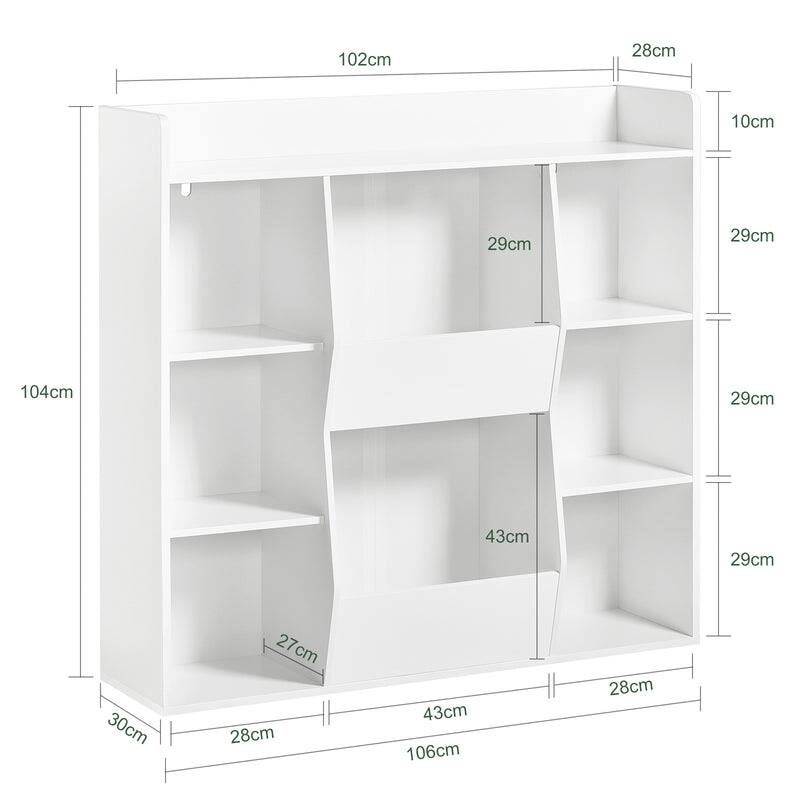 Haotian KMB55-W, Children Kids Bookcase Book Shelf Toy Storage Display