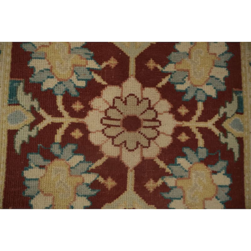 Hand Knotted Oriental 100% Wool Carpet Traditional All-Over Brown Ziegler Area Rug - 4' 0'' X 2' 0''
