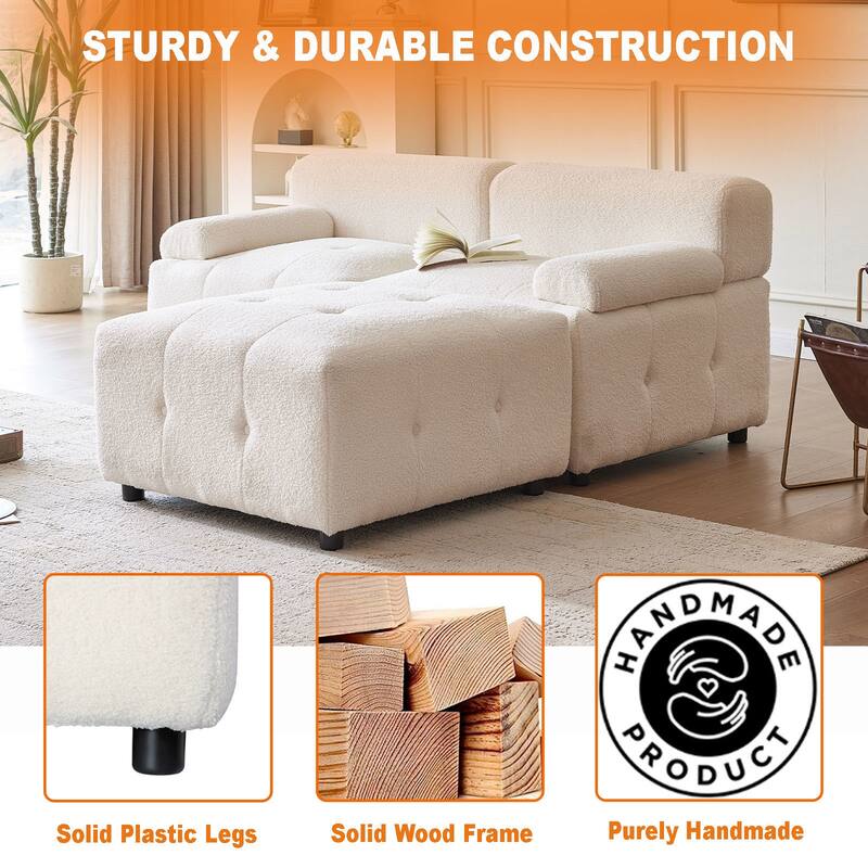 91.3 in. Purely Handmade Modern DIY 3-Piece Modular Sectional Sofa Set