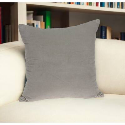 22" Gray Cotton Blend Throw Pillow