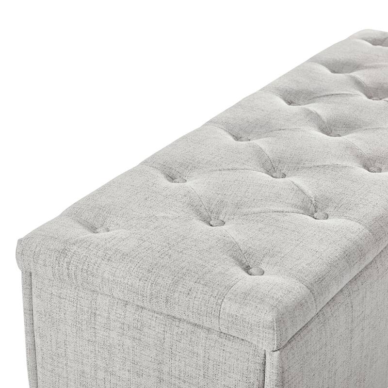 DH Basic Modern Brian 48-inch Rectangular Linen Storage Ottoman Bench by Denhour