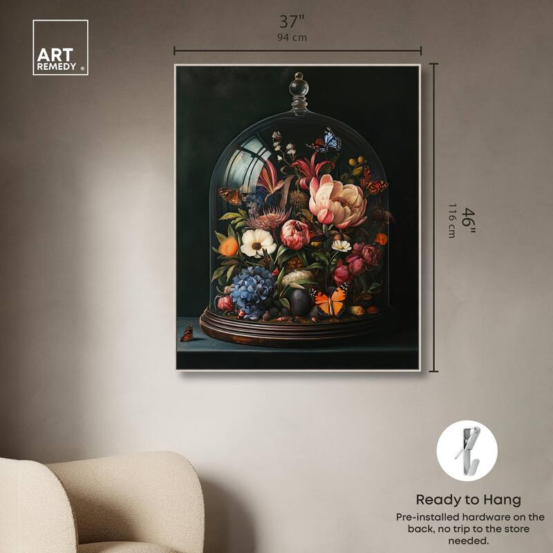 Bell Jar Garden II Canvas by Art Remedy