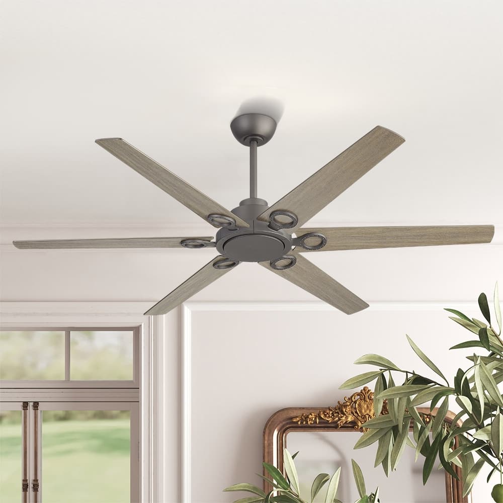 MLiAN 64 in 6 Plywood Blades Dc Motor Indoor Downrod Standard Ceiling Fan With Remote - 64''