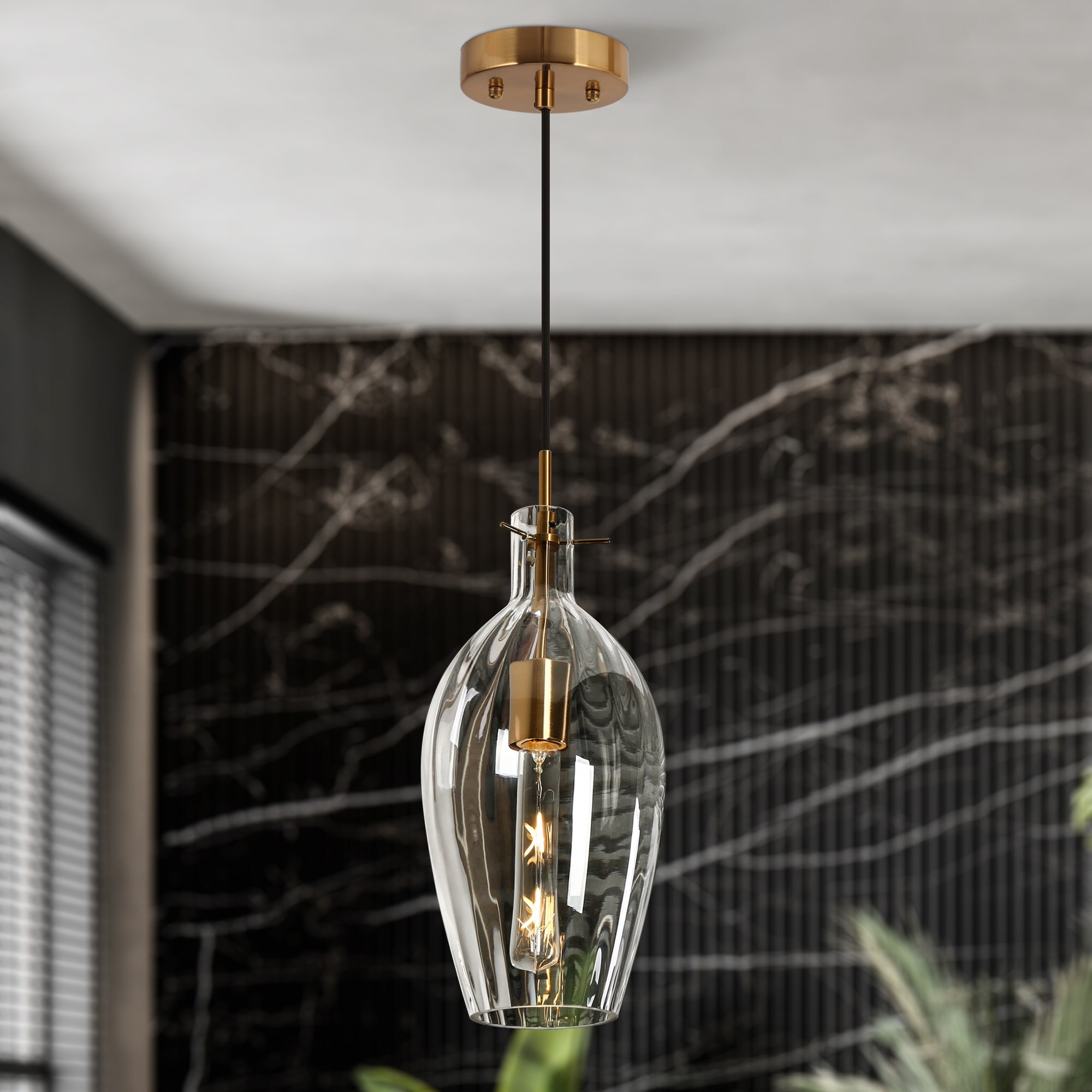 Coria Modern Glam Abstract Glass Kitchen Island Pendant Lights Long Bar Decor Corner Dining Room D 6.7 x H 18 Bed Bath Beyond 36153152