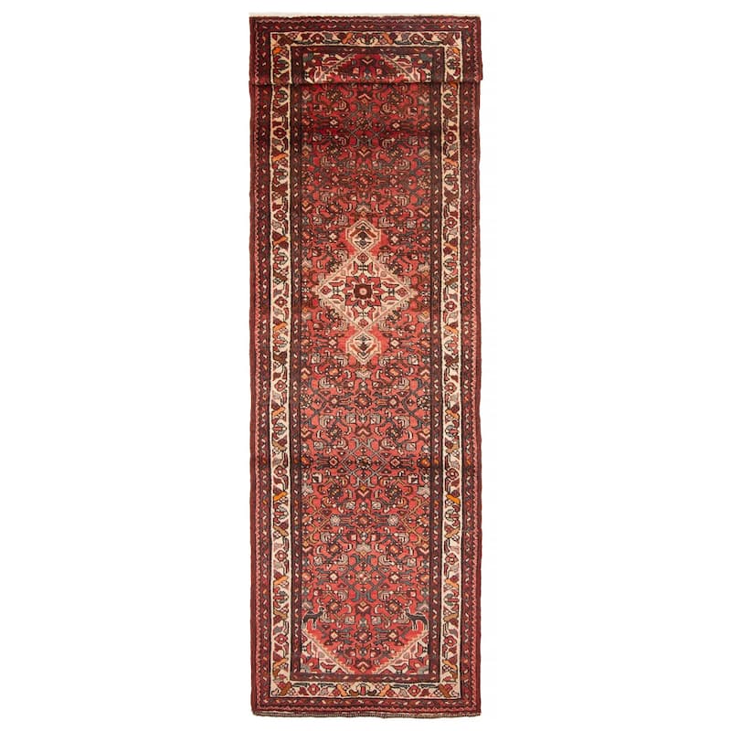 ECARPETGALLERY Hand-knotted Andelz Red Wool Rug - 2'11 x 10'9 - Red - 2'11 x 10'9