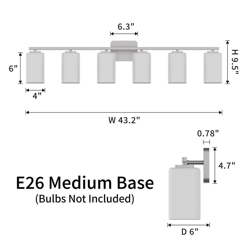 KAWOTI Modern & Contemporary Vanity Light with Frosted Glass Shade