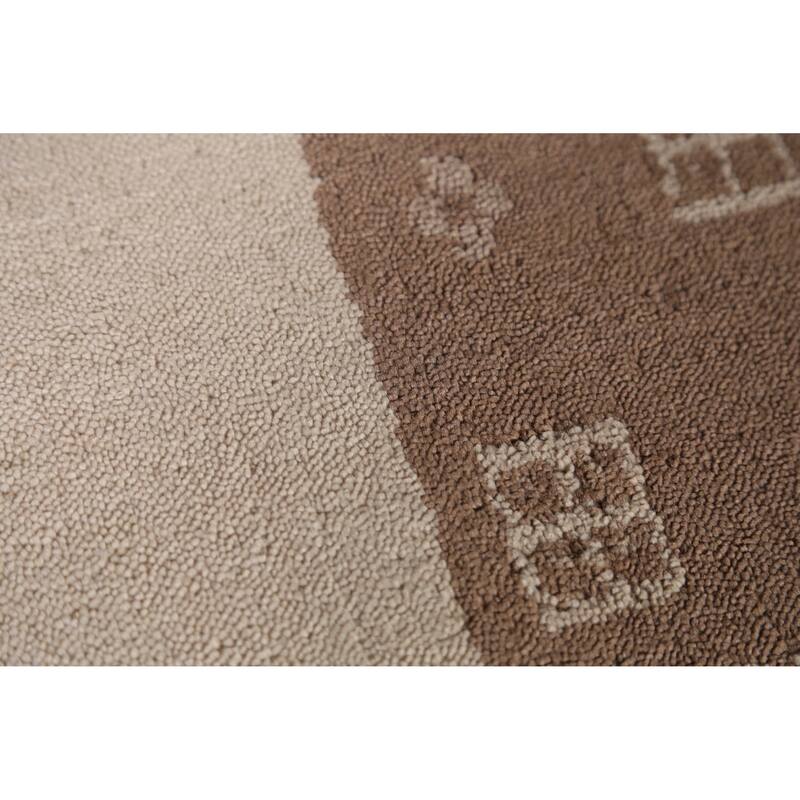 Gabbeh Indian Area Rug Handmade Brown Modern Wool Carpet - 5'4" x 7'8"