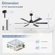 preview thumbnail 51 of 93, 48"/52"/60"/72" Modern Black LED Ceiling Fan with Light Remote (3/5/6/8/12 Reversible Blades)