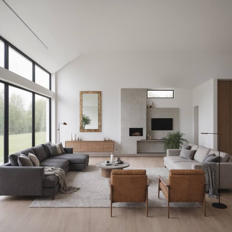 Burled Wall Mirror - 48H x 24W x 1D