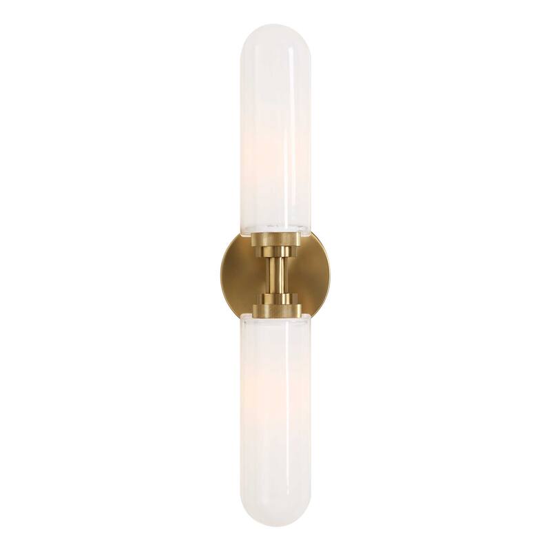 Uttermost Wellsville 2 Lt Brass Sconce - 22"W x 4.375"D x 5"H