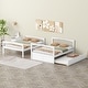 preview thumbnail 2 of 9, Full over Full Wooden Bunk Bed with Twin Size Trundle & Safety Rail, Convertible to 2 Platform Bedframe for Kids Teens Bedroom