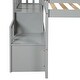 preview thumbnail 6 of 8, Contemporary Twin Size Loft Bed with 2 Storage Staircase and Guardrails, Space for Entertainment, Solid Construction, Grey