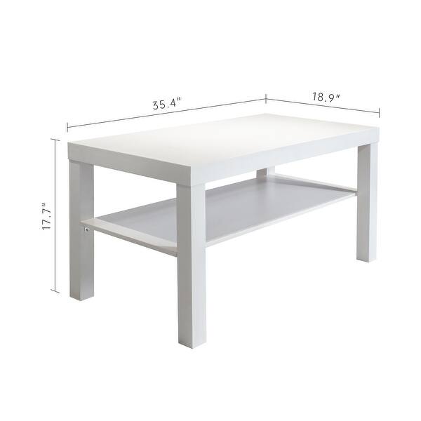 Wooden 2-Tier Coffee Table with Storage Shelf - Bed Bath & Beyond ...