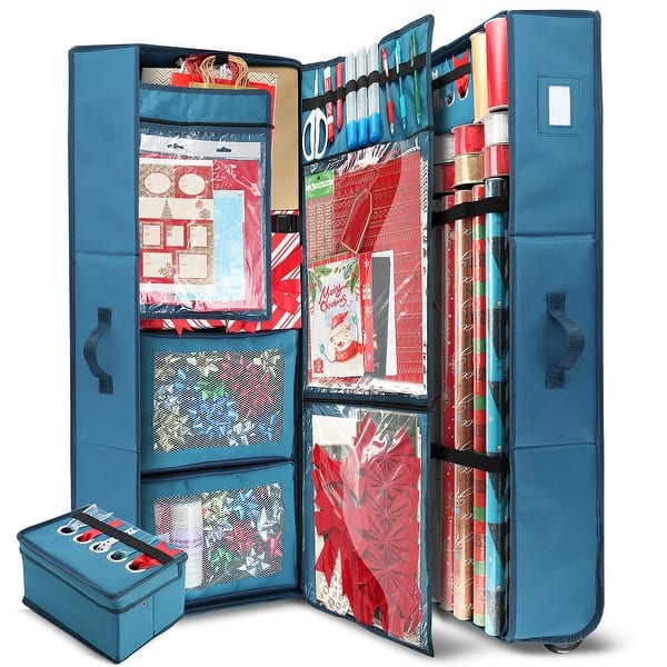 Hearth & Harbor Wrapping Paper Storage Organizer Container - Christmas  Wrapping Paper Rolls Storage, Under-Bed Storage Box for Holiday Storage &  Accessories - Gift Wrap Storage Organizer Box