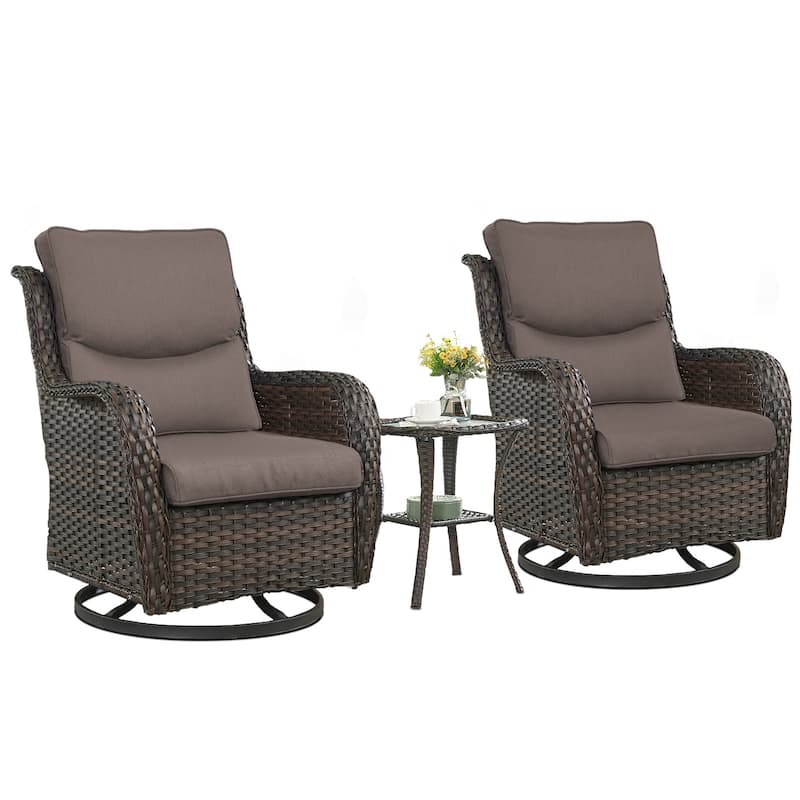 Pocassy Outdoor Swivel Chairs Patio Furniture Set