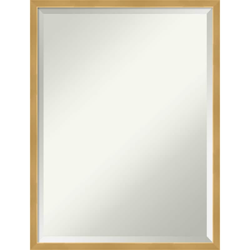 Beveled Wood Wall Mirror - Svelte Polished Gold Frame
