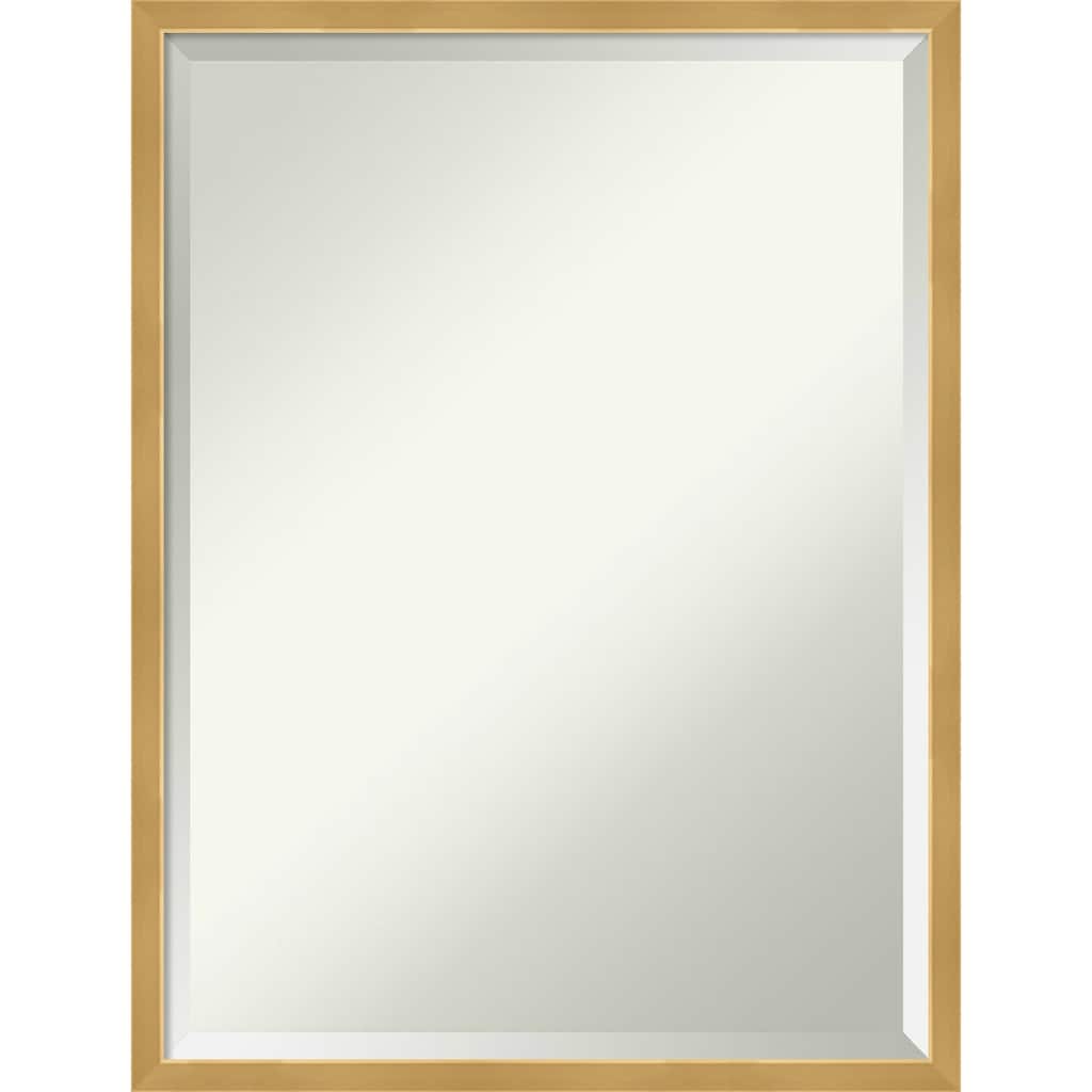 Beveled Wood Wall Mirror - Svelte Polished Gold Frame