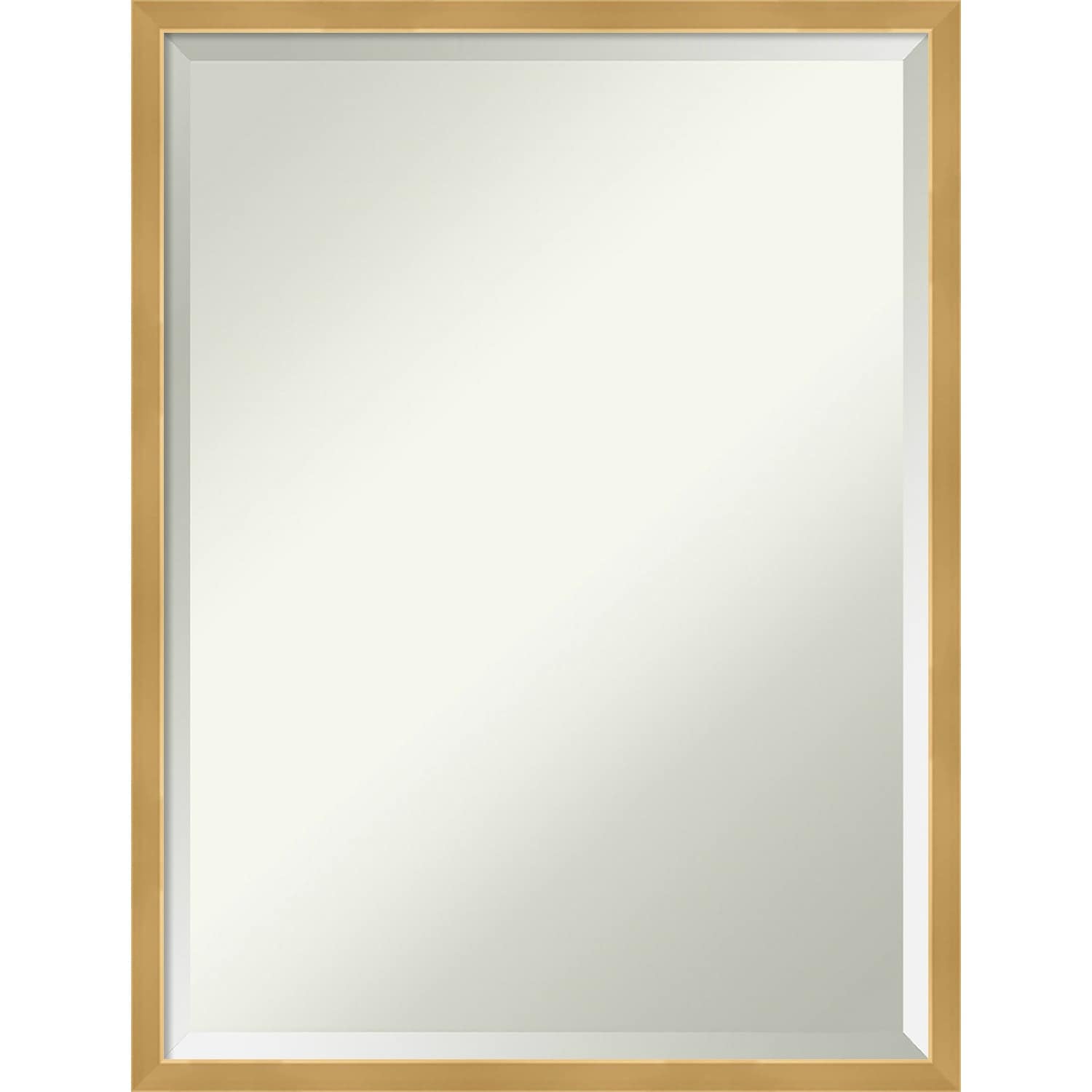 Beveled Wood Wall Mirror - Svelte Polished Gold Frame