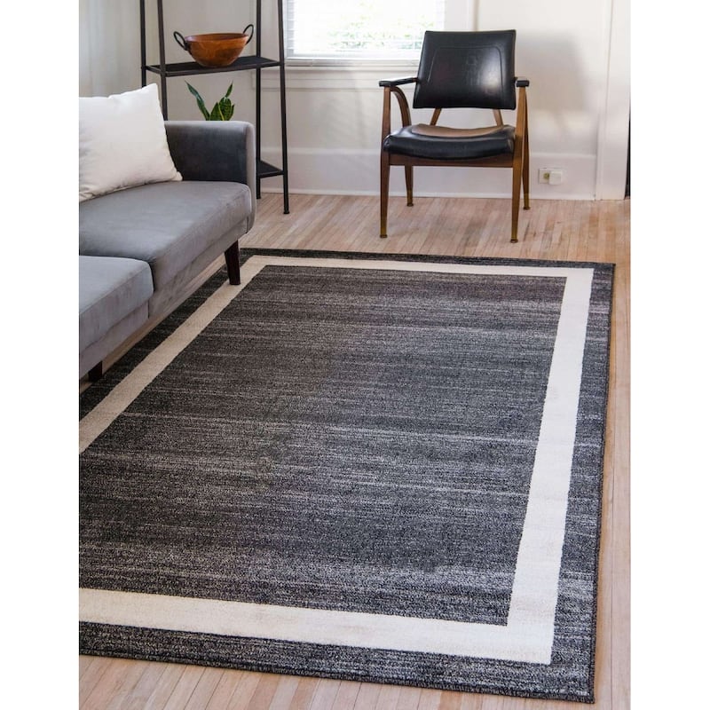 Contemporary Weby Collection Area Rug - 8'x11'4" - Black