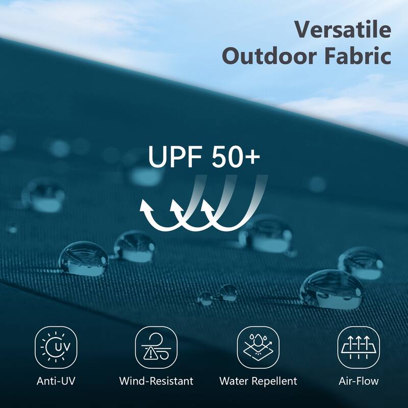 MAISON ARTS 10ft 3 Tier Auto-tilt Patio Umbrella Outdoor Double Vented Umbrella with LED Lights