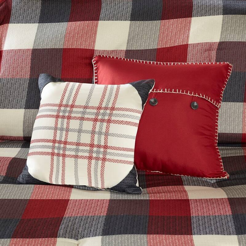 GDF Studio - Herringbone 7-Piece Comforter Set with Decorative Pillows