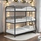 preview thumbnail 1 of 9, Furniture Triple Bunk Bed, Twin/Twin/Twin, black Black