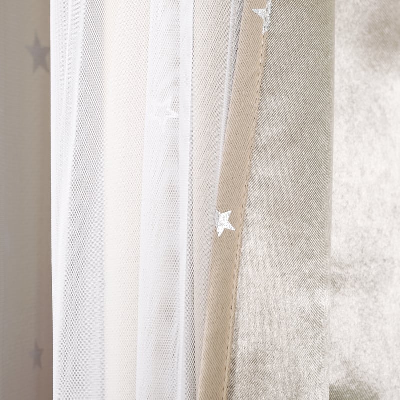 Lush Decor Star Sheer Insulated Grommet Blackout Window Curtain Panel Pair