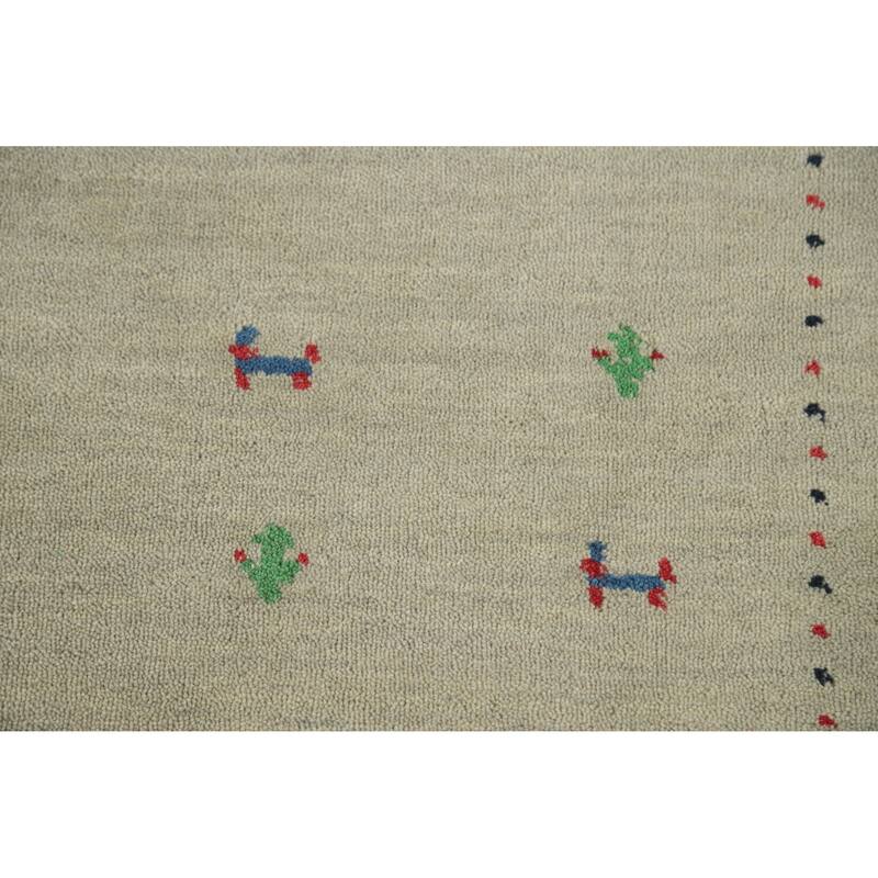 Gabbeh Indian Runner Rug Hand-Knotted Wool Carpet - 2'5" x 7'11"