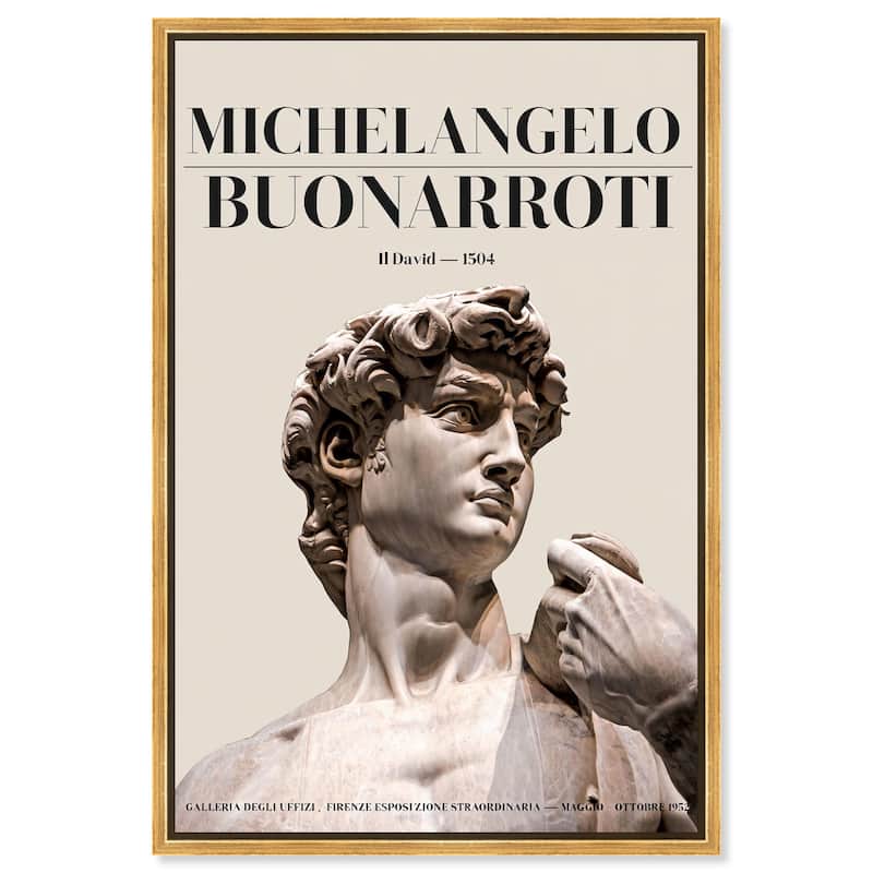 Gaze of Michelangelo's David Canvas by Art Remedy - Gold - 16" x 24"