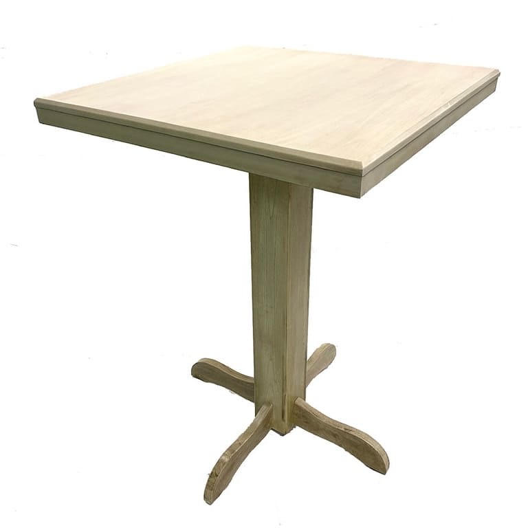 Wood Square Pub Table - Antique White