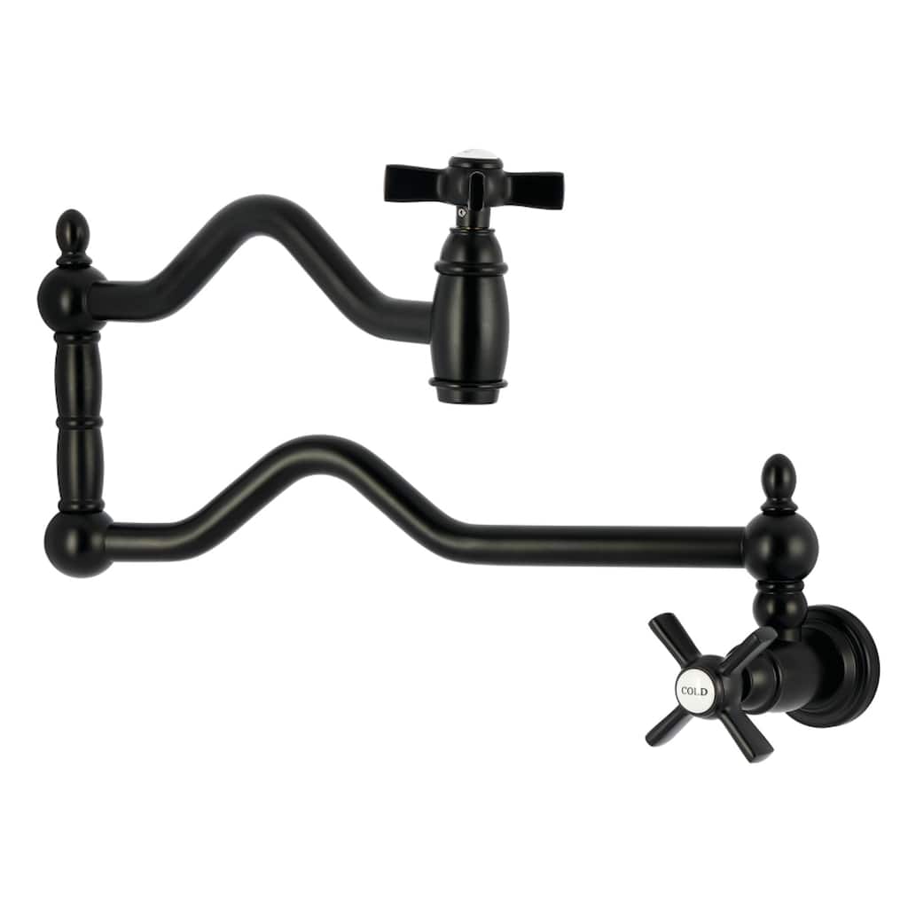 Kingston Brass Essex Double-Handle Wall-Mount Pre-Rinse Bridge Kitchen Faucet