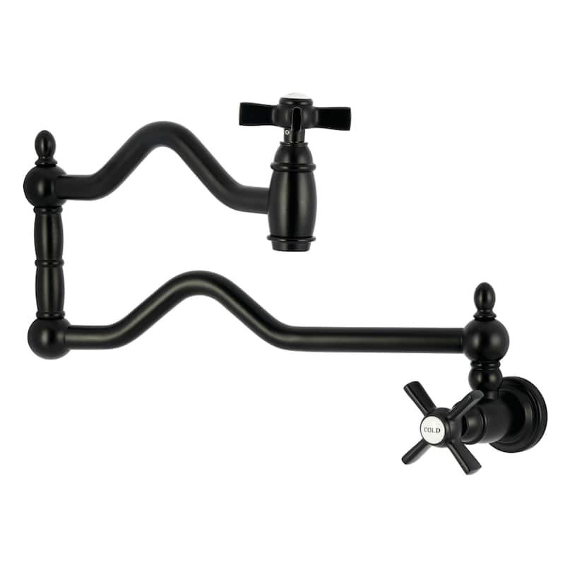 Kingston Brass Essex Double-Handle Wall-Mount Pre-Rinse Bridge Kitchen Faucet
