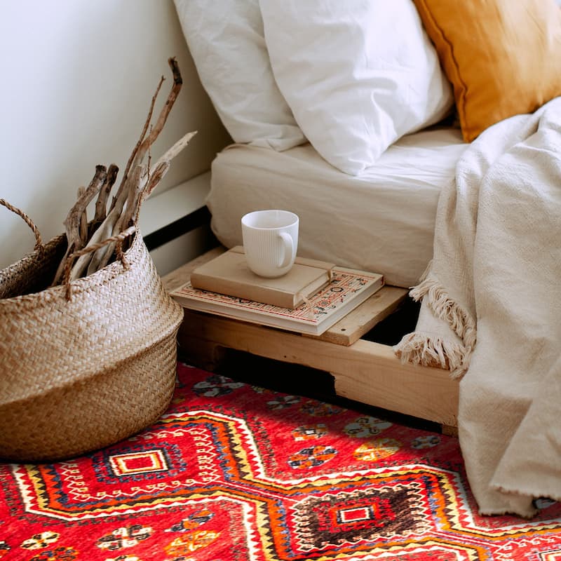 ECARPETGALLERY Hand-knotted Melis Vintage Red Wool Rug - 4'2 x 7'10