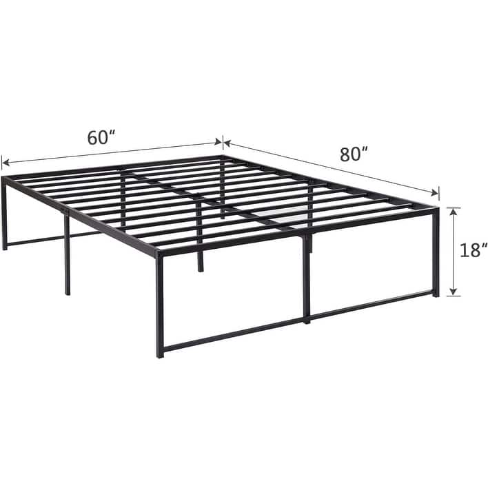 18 inch Bed Frames Heavy Duty Metal Twin/Full/Queen/King Size Platform BedFrame, No Box Spring Needed, Black Beds