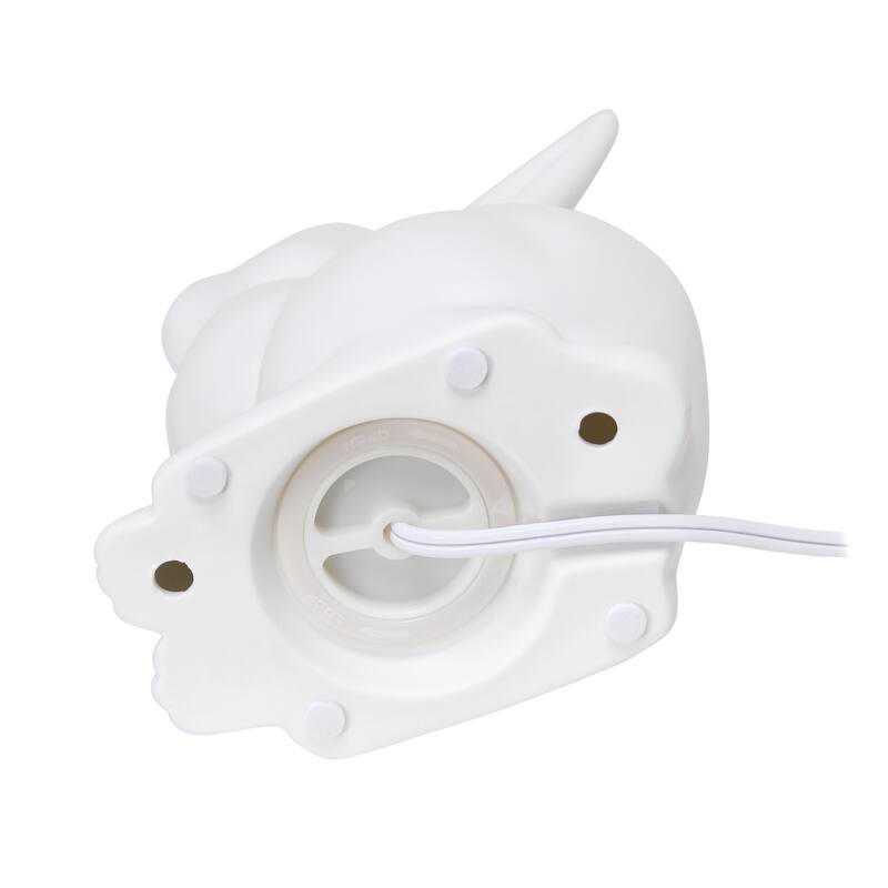 Upright Posed Bunny Rabbit Porcelain Table Lamp - 10.5" - White