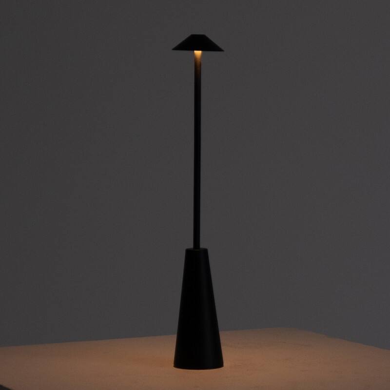 Brightech Enoki LED Classic Matte Black Modern Industrial Empire Dimmable Bedside Nightstand Desk Lamp