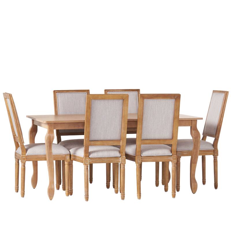 Regan Upholstered Expandable 7 Piece Dining Set by Christopher Knight Home