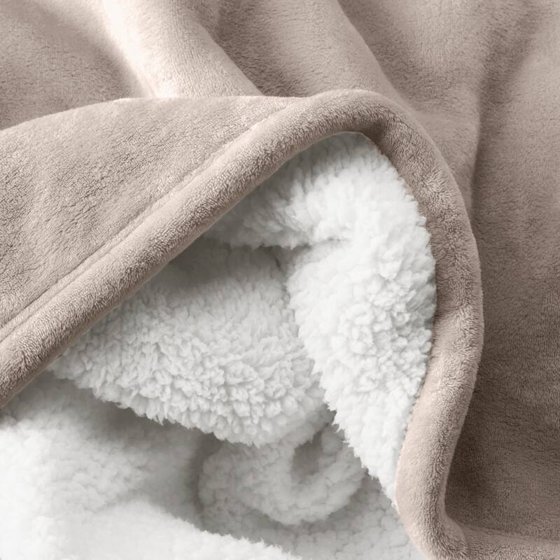 Bare Home Sherpa Fleece Blanket - Reversible Plush Bed Blanket