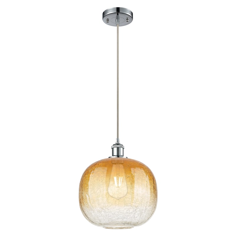 Innovations Lighting Endless Possibilities Ballston - Brookhaven Sphere - 1 Light 11" Cord Hung Mini Pendant - Polished Chrome/Amber