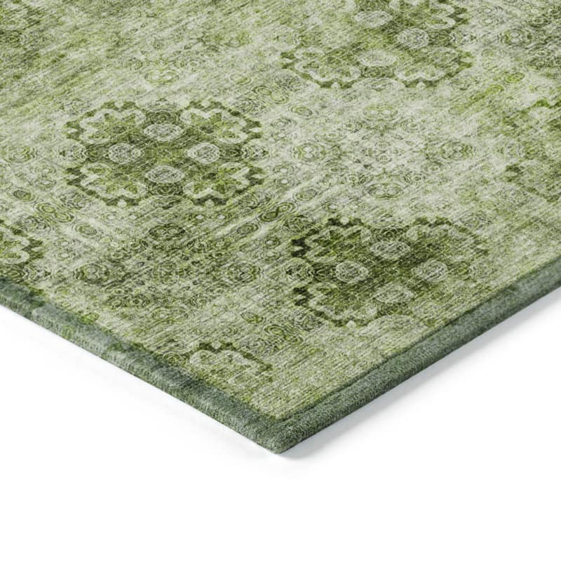 Machine Washable Indoor/ Outdoor Vintage Medallions Chantille Rug